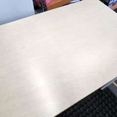 無印良品 折りたたみ式 スチールパイプテーブル 幅80×奥行50×高70cm 木製天板 MUJI 札幌市 平岸店の画像