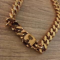 インターロッキング　Gネックレス　イエローゴールドトーンメタルの画像