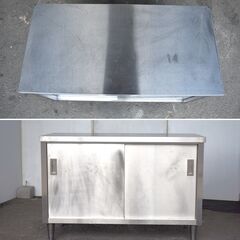 【ヤ取終了10/24】≪zyt1587ジ≫ ステンレス製 キャビネット作業台 幅120cm 奥行60cm 現状品 戸棚/店舗/設備/工作/DIY/ガレージ/中古厨房機器/宮城県仙台市 60722-01の画像