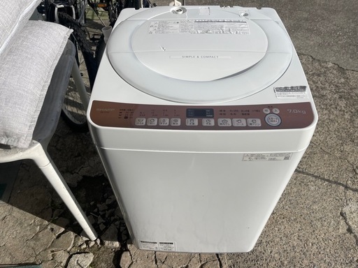 【リサイクルサービス八光】2020年製　シャープ 全自動洗濯機　 ES-T712-T　7㎏