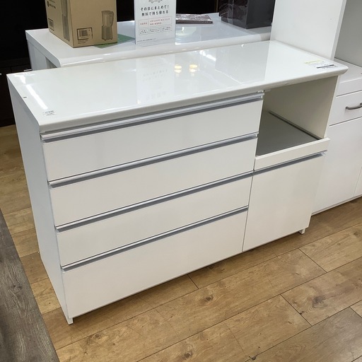 モダンキッチンカウンター 中型 ホワイト ☆ジモティ割あり☆収納付キッチンカウンター ニトリ WH 高さ(H)87× 幅