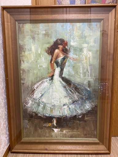 フラメンコ　女性　アート　額縁