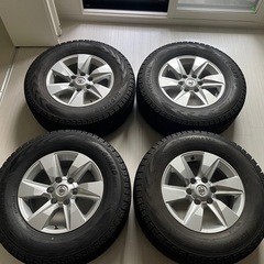 プラド後期 純正アルミホイール+スタッドレスタイヤ4本セット27...