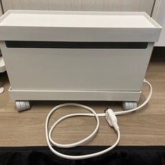 無印良品　スチールタップ収納箱フラップ式・ホワイトグレー キャスター、電源タップ付き の画像