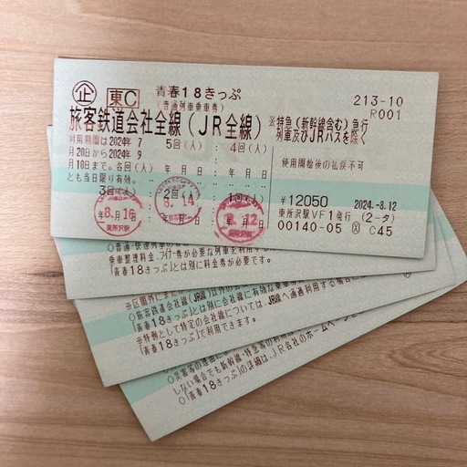 青春18切符 2回分 2024年9月10日まで使用可