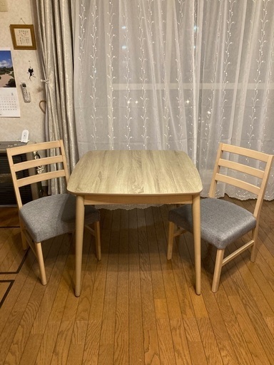 ダイニングこたつ・椅子2脚・冬用専用布団（中古）