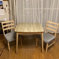 ダイニングこたつ・椅子2脚・冬用専用布団（中古）