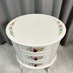 ローズチェスト 白家具 アンティーク 猫脚 ロココ調 電話台