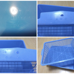大きな水切りカゴ　小物収納　オケとカゴのセットの画像