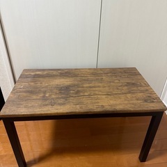 アイアン　木調　ローテーブル