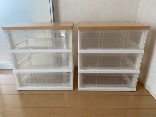 キャスター付き押入れ収納　二つセット　チェスト