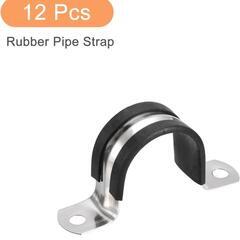 ケーブルクランプ　パイプストラップ　U形金属　12個 32 mm　ゴムクッションの画像