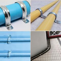 ケーブルクランプ　パイプストラップ　U形金属　12個 32 mm　ゴムクッションの画像