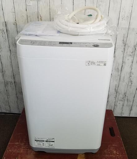 【極上】2020年製 極上 中古 SHARP 7㎏  穴なし槽　節水・黒カビブロック 抗菌仕様 槽クリーンで清潔　洗濯機 ES-GE7E-W