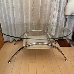 ガラスのセンターテーブル♡ホワイト&シルバー