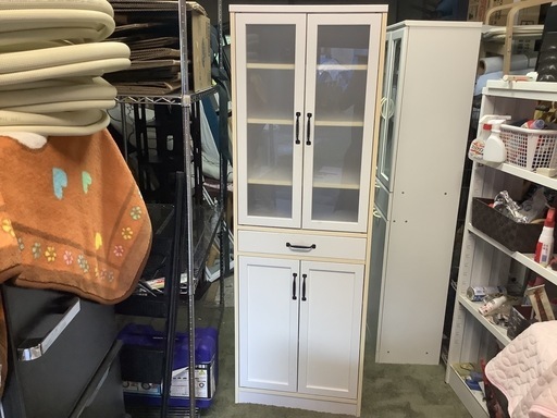 【リサイクルサービス八光】幅60㎝　お部屋が広く見えるWH家具シリーズ 　60食器棚 ユリアンII