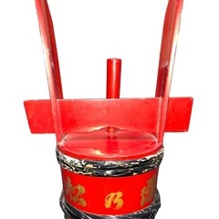 酒樽 酒造容器 お酒用 酒器　昭和レトロ 朱赤 中身無し 現状品...