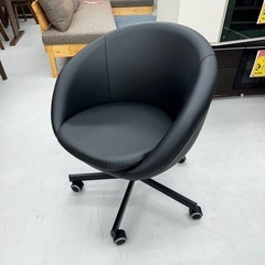 【新品同様‼️】定価19,990円♪ イケア 回転チェア スクルーヴスタ 昇降チェア 合成皮革製ブラック♪の画像