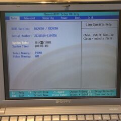 ☆374☆Sony ソニー　VAIO PCG-3144　PCG-SR9/K　NOTEBOOK COMPUTER　ノートパソコン　PCの画像
