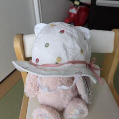 赤ちゃん　帽子　あごひも付き　首の日除けつきの画像