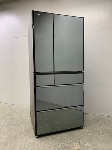 美品◆日立◆6ドア冷凍冷蔵庫◆11年◆R-X6700E◆フレンチドア◆真空チルド◆ミラーパネル