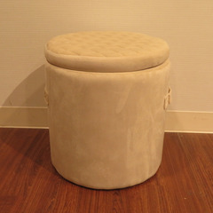 AZUMAYA 東谷 収納スツール サークル ふた付き アイボリ...