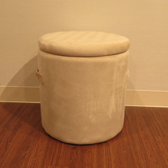 AZUMAYA 東谷 収納スツール サークル ふた付き アイボリー BLT-56IVの画像