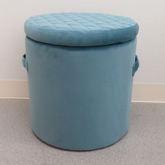 AZUMAYA 東谷 収納スツール サークル ふた付き ブルー 内張りなし BLT-56BL 未使用品の画像