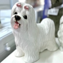 小さめ白い犬の置物