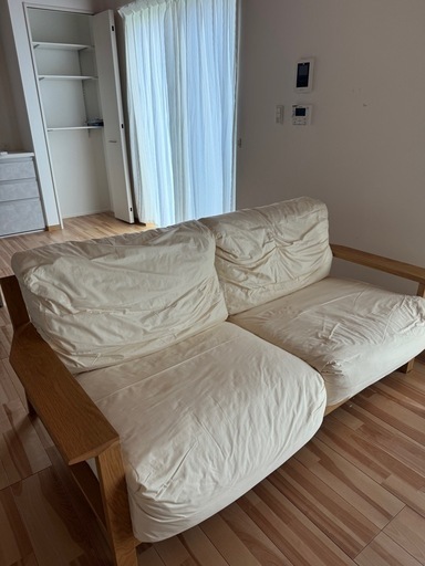 無印　木製フレームソファー