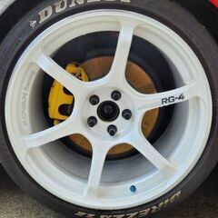 ADVAN RG4 pcd100 5穴 9.5j +45  タイヤ付  4本セット