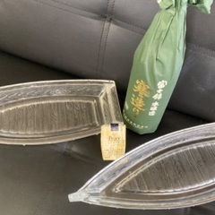 超高価! 大型 舟盛り皿 船盛 船形 刺身 フルーツ 刺盛 肉盛 寿司 鮨 大判 割烹 旅館 料亭 業務用 オードブル ガラス 硝子 和食 クリスタルの画像