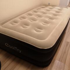 CoolTry 電動エアーベッド シングル 電動ポンプ内蔵 中古...