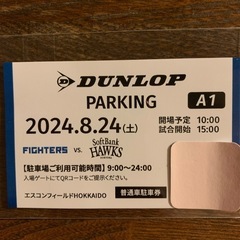 8月24日お得です‼️エスコンフィールド駐車券　A1  