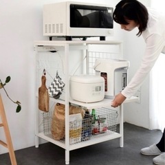2口コンセント付き　収納棚