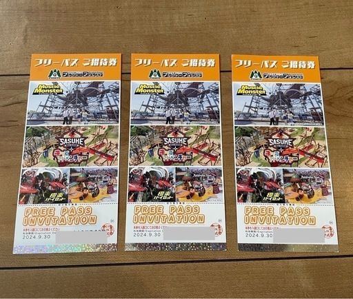 さがみ湖ＭＯＲＩ ＭＯＲＩ　プレジャーフォレスト　フリーパス　チケット　3枚