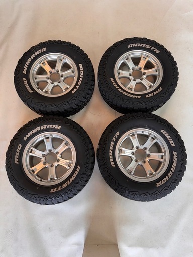 オフロード用タイヤ＆ホイール　４本セット　ラック付き