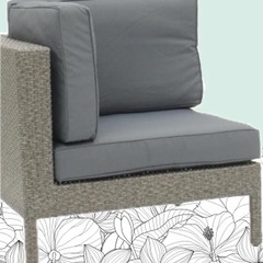 ②新品　人工ラタンセパレートダブルソファ アッシュグレーの画像
