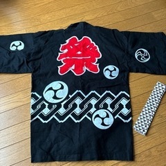 ▼【古着】法被★クロ：３号（５〜６才）の画像