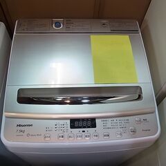 分解清掃済！　Hisense　ハイセンス　7.5ｋｇ　全自動電気洗濯機　HW-DG75A　2021年製　インバーター　ふろ水給水　ステンレス槽