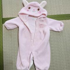 ウサギ もこもこアウター ピンク 70サイズ