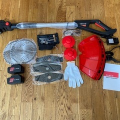 【新品未使用】充電式草刈機【海洋造園会社の熊本氏監修】18V コードレス バッテリー2個付きの画像