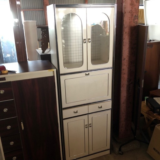 美品 昭和レトロ 食器棚 収納棚 61×30×176cm