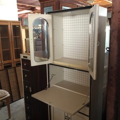 美品 昭和レトロ 食器棚 収納棚 61×30×176cmの画像