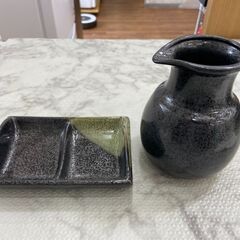 ▼値下げ▼【新品】天ぷらセット 美濃 中皿×2 皿×5 徳利×1 菜箸×1 店頭販売 南区花畑の画像