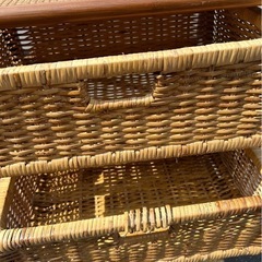 ✨ラタン5段収納チェスト　キャスター付きの画像