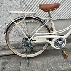 《売約済》【武蔵小山店】 自転車　フェリーク　24インチ　子供　アンティークホワイト　6段変速　後リング錠　LEDライト　シティバイク　サイクリング　🚚 運搬無料エリア有 / 品川区 リサイクルショップ ランバールーム 武蔵小山店  ◀︎ 武蔵小山パルム 戸越銀座 隣の画像