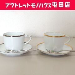 ノリタケ カップ＆ソーサー 2客セット ゴールドライン シルバー...