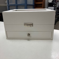 ☆値下げ☆ロ2408-598 ジュエリーBOXオルゴール プリザーブドフラワー ホワイト 中古 動作確認済の画像