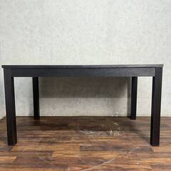 🔷🔶🔷WY14/2 IKEA イケア ダイニングテーブル エクステンションテーブル W140～W220cm 伸長式 黒 ブラック 木製 ★直接引取歓迎　🔷🔶🔷の画像